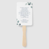 Eucalyptus Greenery Waterverf Foliage Dusty Blue Handwaaier (Achterkant)