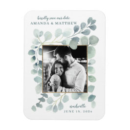 Eucalyptus Greenery Waterverf Foliage Dusty Blue Magneet