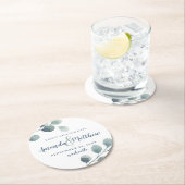 Eucalyptus Greenery Waterverf Foliage Dusty Blue Ronde Kartonnen Onderzetter (Insitu)