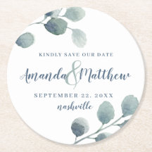 Eucalyptus Greenery Waterverf Foliage Dusty Blue