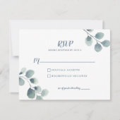 Eucalyptus Greenery Waterverf Foliage Dusty Blue RSVP Kaartje (Voorkant)