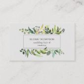 Eucalyptus Greenery Waterverf Grey Visitekaartje (Voorkant)