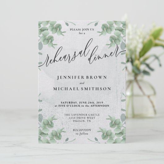 Eucalyptus Greenery Waterverf Kaart (Staand voorkant)