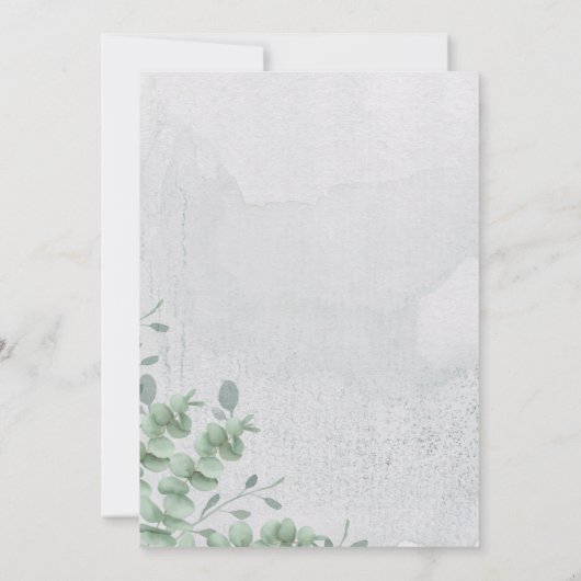 Eucalyptus Greenery Waterverf Kaart (Achterkant)