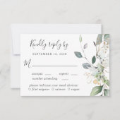 Eucalyptus Greenery Waterverf Meal Option Wedding RSVP Kaartje (Voorkant)