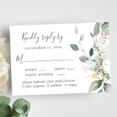Eucalyptus Greenery Waterverf Meal Option Wedding RSVP Kaartje