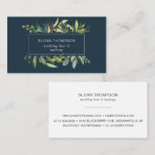 Eucalyptus Greenery Waterverf Navy Visitekaartje (Voorkant / Achterkant)