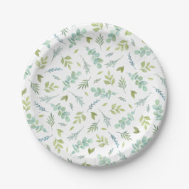 Eucalyptus Greenery Waterverf Pattern Papieren Bordje