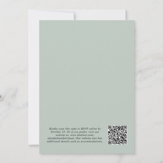 Eucalyptus Greenery Waterverf QR Code Weddenschap Kaart (Achterkant)