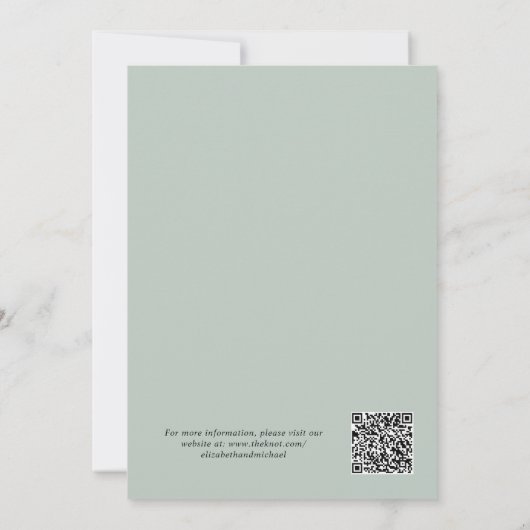 Eucalyptus Greenery Waterverf QR Code Weddenschap Save The Date (Achterkant)