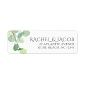 Eucalyptus Greenery Waterverf Return Address Etiket (Voorkant)