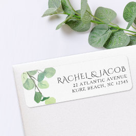 Eucalyptus Greenery Waterverf Return Address Etiket