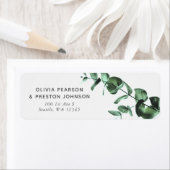 Eucalyptus Greenery Waterverf Return Address Etiket (Insitu)