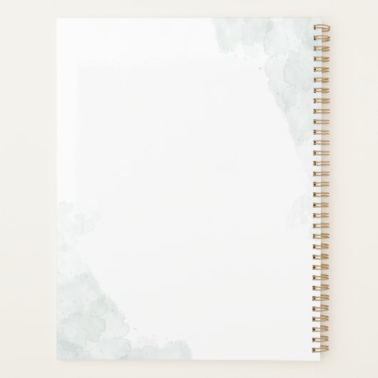 Eucalyptus Greenery Waterverf Script Weddenschap Planner (Achterkant)