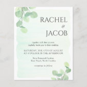 Eucalyptus Greenery Waterverf Weddenschap (Voorkant)