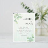Eucalyptus Greenery Waterverf Weddenschap Briefkaart (Staand voorkant)