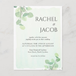 Eucalyptus Greenery Waterverf Weddenschap Briefkaart