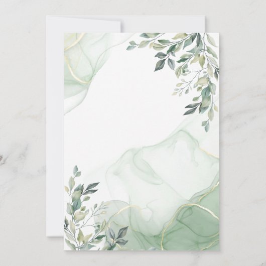 Eucalyptus Greenery Waterverf Weddenschap Kaart (Achterkant)