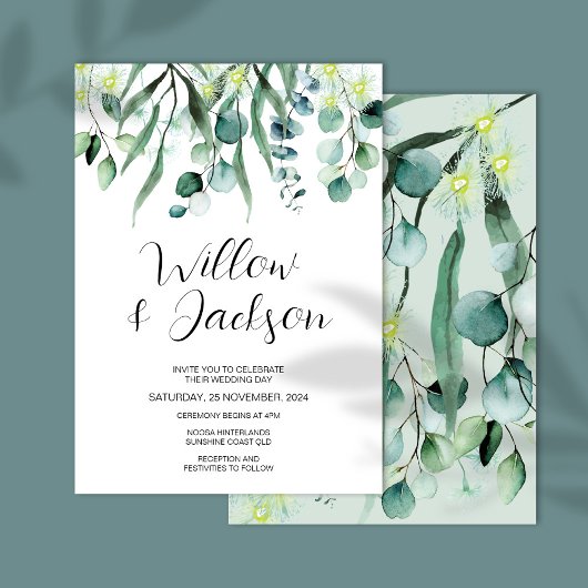 Eucalyptus Greenery Waterverf Wedding Kaart