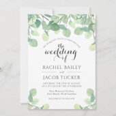 Eucalyptus Greenery Waterverf Wedding Kaart (Voorkant)