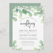 Eucalyptus Greenery Waterverf Wedding Kaart (Voorkant / Achterkant)