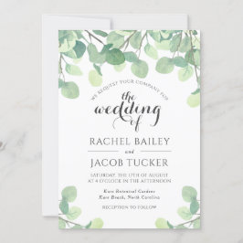 Eucalyptus Greenery Waterverf Wedding Kaart