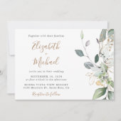 Eucalyptus Greenery Waterverf Wedding Kaart (Voorkant)