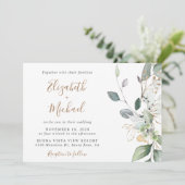 Eucalyptus Greenery Waterverf Wedding Kaart (Staand voorkant)