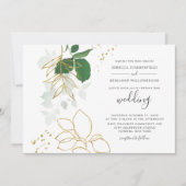 Eucalyptus Greenery Waterverf Wedding Kaart (Voorkant)