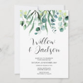Eucalyptus Greenery Waterverf Wedding Kaart (Voorkant)