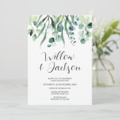Eucalyptus Greenery Waterverf Wedding Kaart (Staand voorkant)