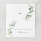 Eucalyptus Greenery Waterverf Wedding Plaatskaartje (Buitenkant ongevouwen)
