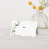 Eucalyptus Greenery Waterverf Wedding Plaatskaartje (Achterkant)