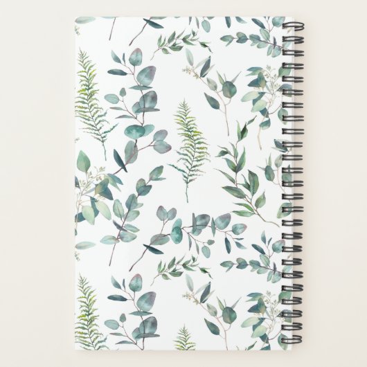 Eucalyptus Greenery Waterverf Wedding Planner (Achterkant)