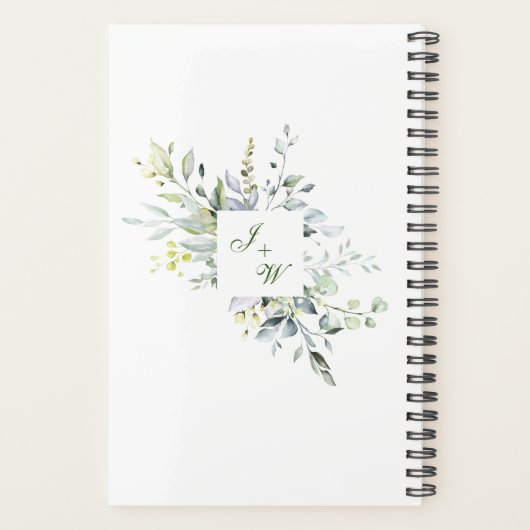 Eucalyptus Greenery Waterverf Wedding Planner (Achterkant)