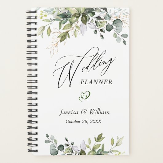 Eucalyptus Greenery Waterverf Wedding Planner (Voorkant)