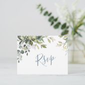 Eucalyptus Greenery Waterverf Wedding RSVP Briefkaart (Staand voorkant)