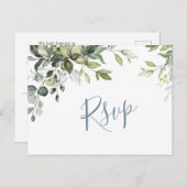 Eucalyptus Greenery Waterverf Wedding RSVP Briefkaart (Voorkant / Achterkant)