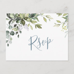 Eucalyptus Greenery Waterverf Wedding RSVP Briefkaart
