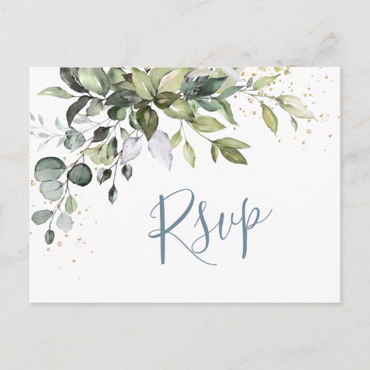 Eucalyptus Greenery Waterverf Wedding RSVP Briefkaart (Voorkant)