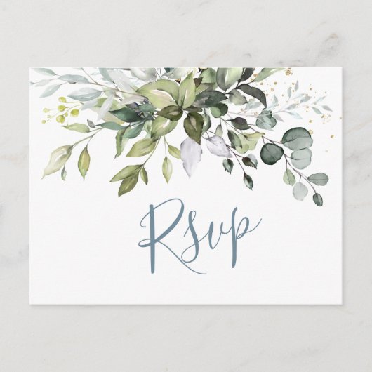 Eucalyptus Greenery Waterverf Wedding RSVP Briefkaart (Voorkant)