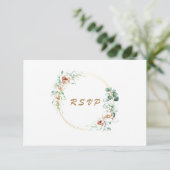 Eucalyptus Greenery Waterverf Wedding RSVP Kaartje (Staand voorkant)
