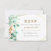 Eucalyptus Greenery Waterverf Wedding RSVP Kaartje (Achterkant)