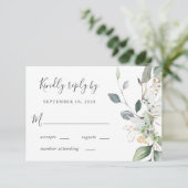 Eucalyptus Greenery Waterverf Wedding RSVP Kaartje (Staand voorkant)
