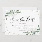 Eucalyptus Greenery Waterverf Wedding Save The Date (Voorkant)
