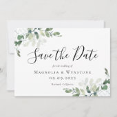Eucalyptus Greenery Waterverf Wedding Save The Date (Voorkant)