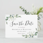 Eucalyptus Greenery Waterverf Wedding Save The Date (Staand voorkant)