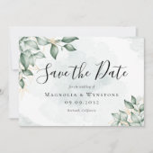 Eucalyptus Greenery Waterverf Wedding Save The Date (Voorkant)