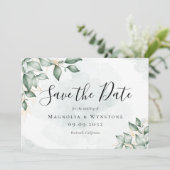 Eucalyptus Greenery Waterverf Wedding Save The Date (Staand voorkant)