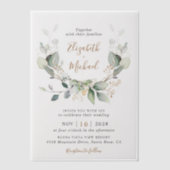 Eucalyptus Greenery Waterverf Wedding Vellum Uitnodigingen (Voorkant)
